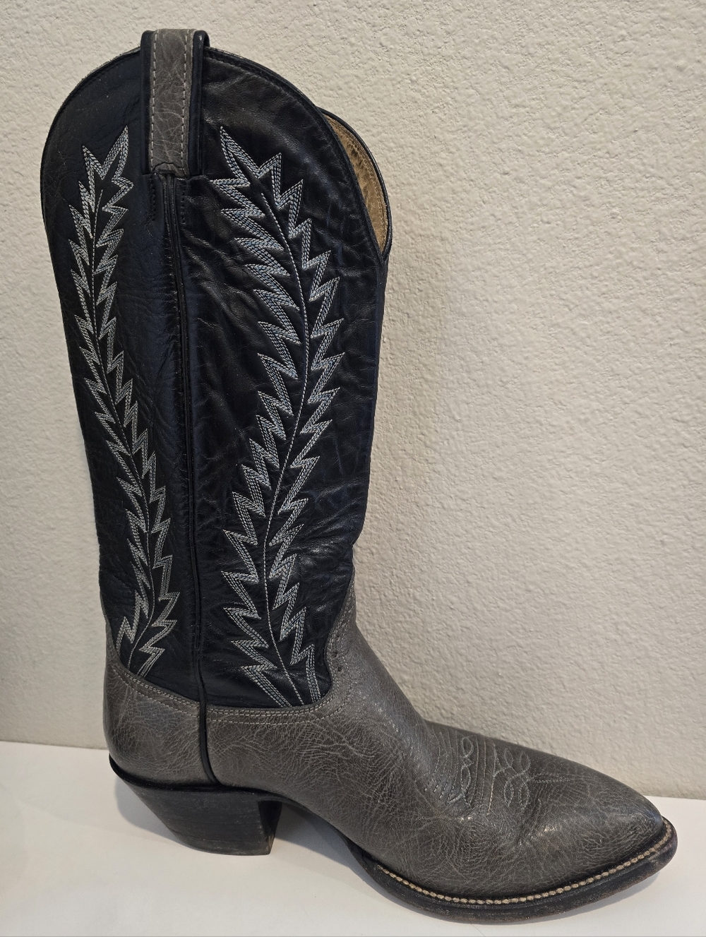 HONDO Cowboy Boots Gray Leather Men's 9.5D